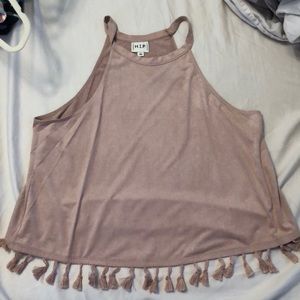 Muave colored ruffled crop top